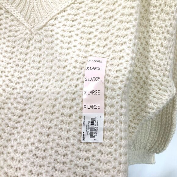 NWT!! CREAM V-Neck Balloon Sleeve Sweater By SO (Sonoma) in XL - Picture 4 of 7
